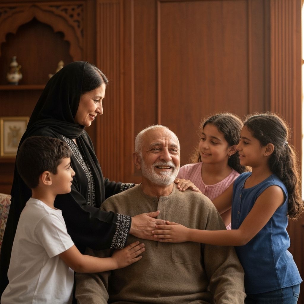 Egyptian family providing care